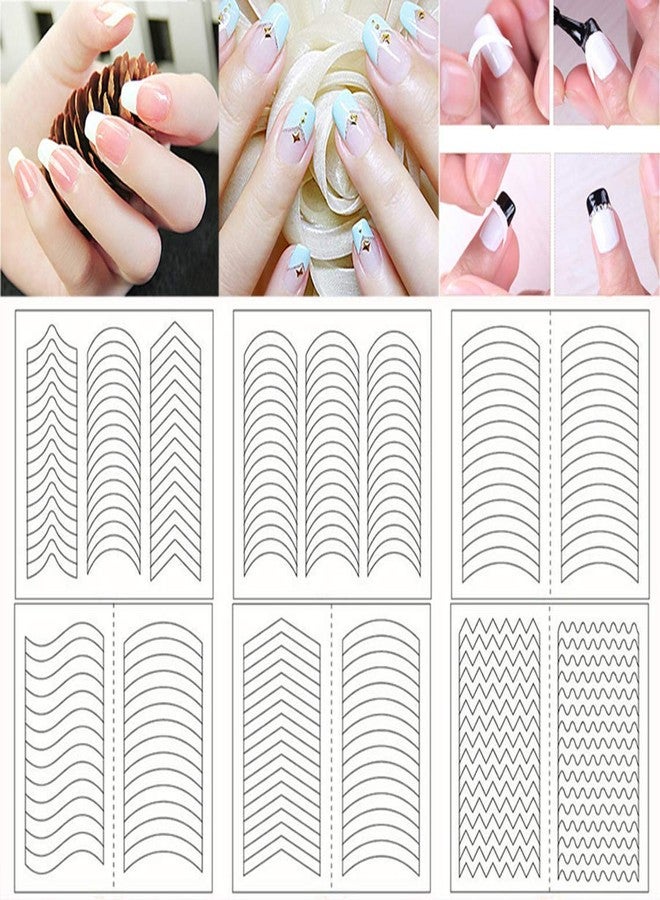 Gugzy® Beauty Nail Art Designs French, Chevron & Teardrop Nail Tip Guides Stickers (Pack of 24) (Style1 - Style24) - Image 5