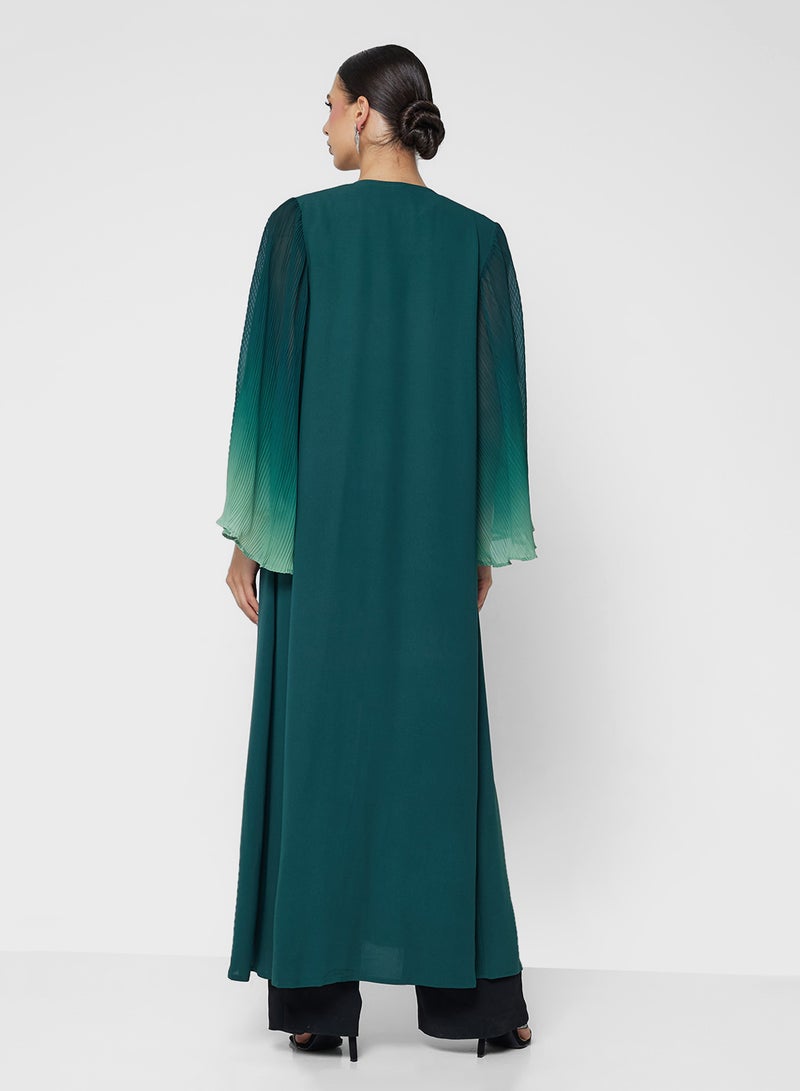 Khizana Ombre Abaya With Pleated Sleeves - Image 2