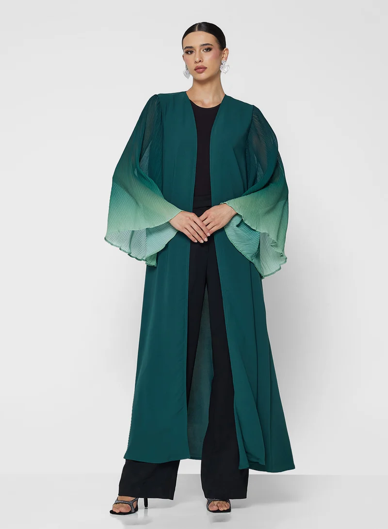 Khizana Ombre Abaya With Pleated Sleeves