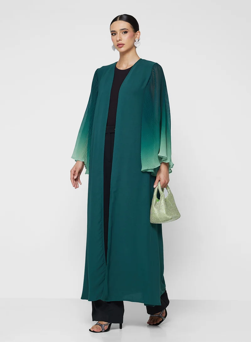خزانة Ombre Abaya With Pleated Sleeves
