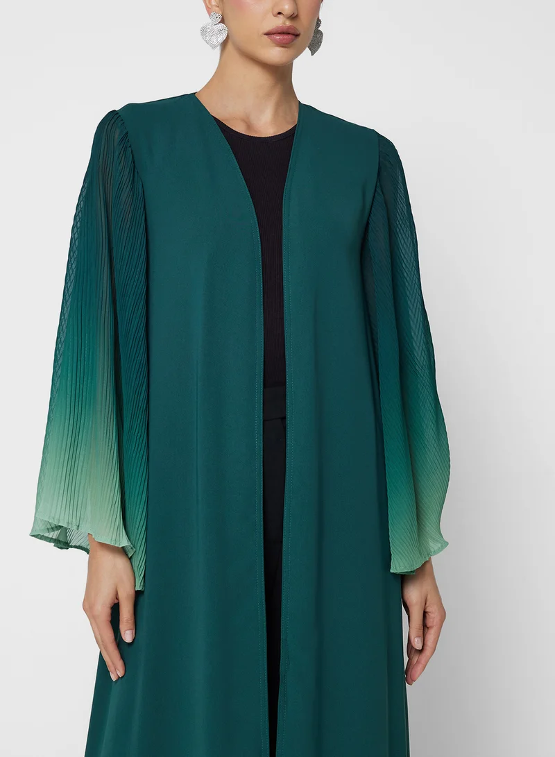Khizana Ombre Abaya With Pleated Sleeves