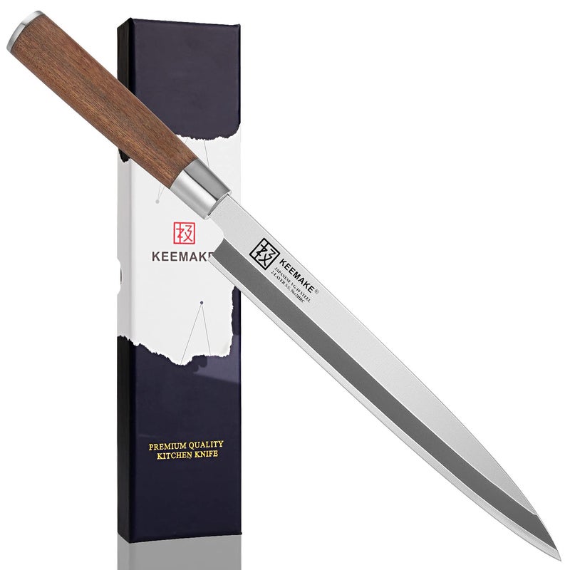 KEEMAKE Sashimi Sushi Knife Japanese - 9.5 inch Yanagiba Knife Japanese VG10 Stainless steel Single Bevel Blade, Perfect Rosewood Handle Filleting & Slicing Knives - Image 1