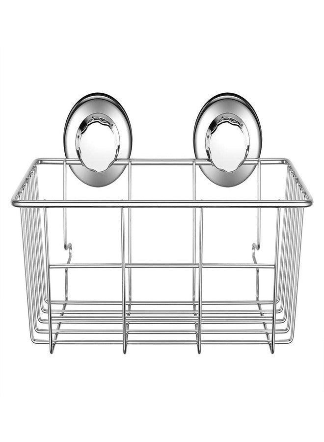 SANNO Suction Cup Shower Caddy Bath Wall Shelf, Deep Bathroom Basket Large Shower Caddy Bath Organizer Kitchen Storage Basket for Gel Holder Bathroom Storage Shampoo, Conditioner -Stainless steel - Image 2