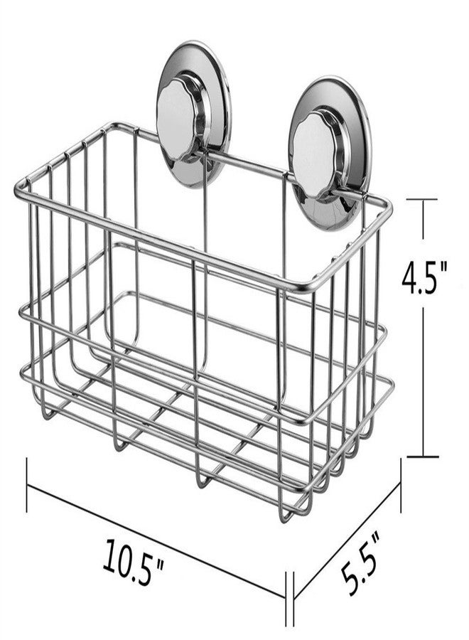 SANNO Suction Cup Shower Caddy Bath Wall Shelf, Deep Bathroom Basket Large Shower Caddy Bath Organizer Kitchen Storage Basket for Gel Holder Bathroom Storage Shampoo, Conditioner -Stainless steel - Image 4