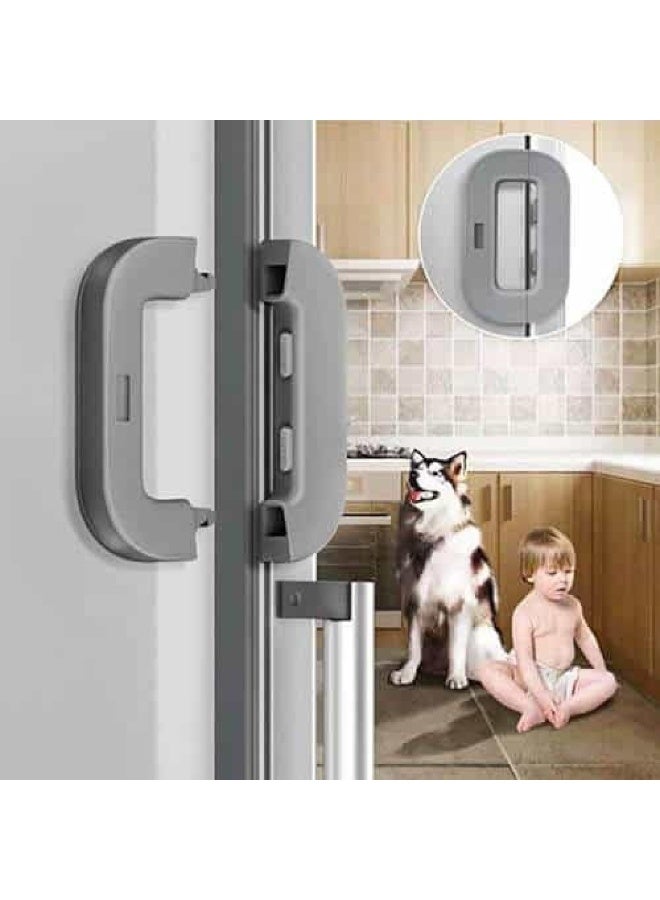 Child Safety Refrigerator Lock, Refrigerator Door Lock, Self Adhesive Freezer Door, Refrigerator Door, Double Safety Button, Home Safe Design, Child Proof Refrigerator Door Lock Multicolor - Image 1