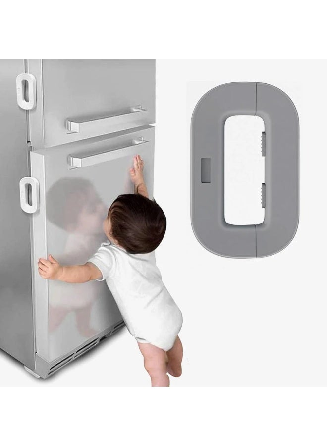 Child Safety Refrigerator Lock, Refrigerator Door Lock, Self Adhesive Freezer Door, Refrigerator Door, Double Safety Button, Home Safe Design, Child Proof Refrigerator Door Lock Multicolor - Image 2