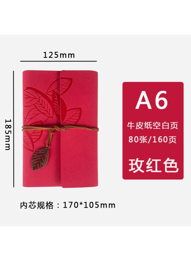 Bock A6 Leather Loose-leaf Notebook Leaf Notebook Strap Notepad Carry-on Travel Ledger Sub-business Record - Image 1