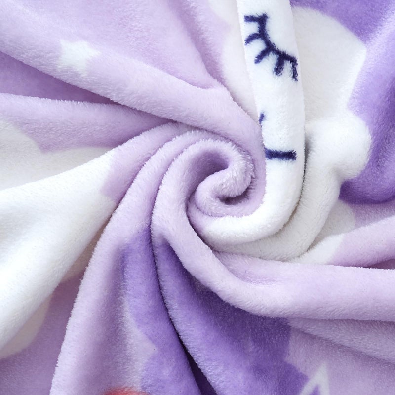 SOCHOW Cute Cloud Print Fleece Throw Blanket for Kids Boys and Girls, Soft Lightweight Cozy Warm Flannel Blanket for Toddler Bed, Purple 50 x 60 Inches - Image 5