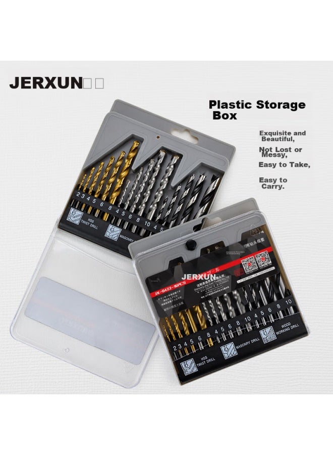 Jerxun Impact Drill Bit, Twist Drill Bit, Metal And Concrete Drilling, Wall Penetration, Tungsten Steel Alloy, Steel And Woodworking Drill Bit Set - Image 4