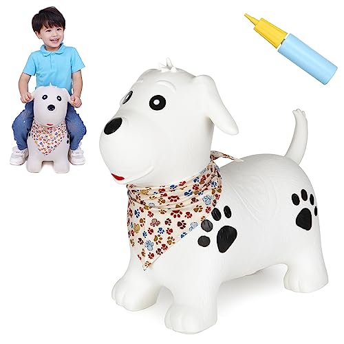 INPANY Bouncy Dog Hopper Toys for ToddlersHoppingBouncingBounce Horse Jumping Horse Outdoor Indoor Inflatable Rideon Animal Toy for KidsBoysGirls GiftsPump Included - Image 1