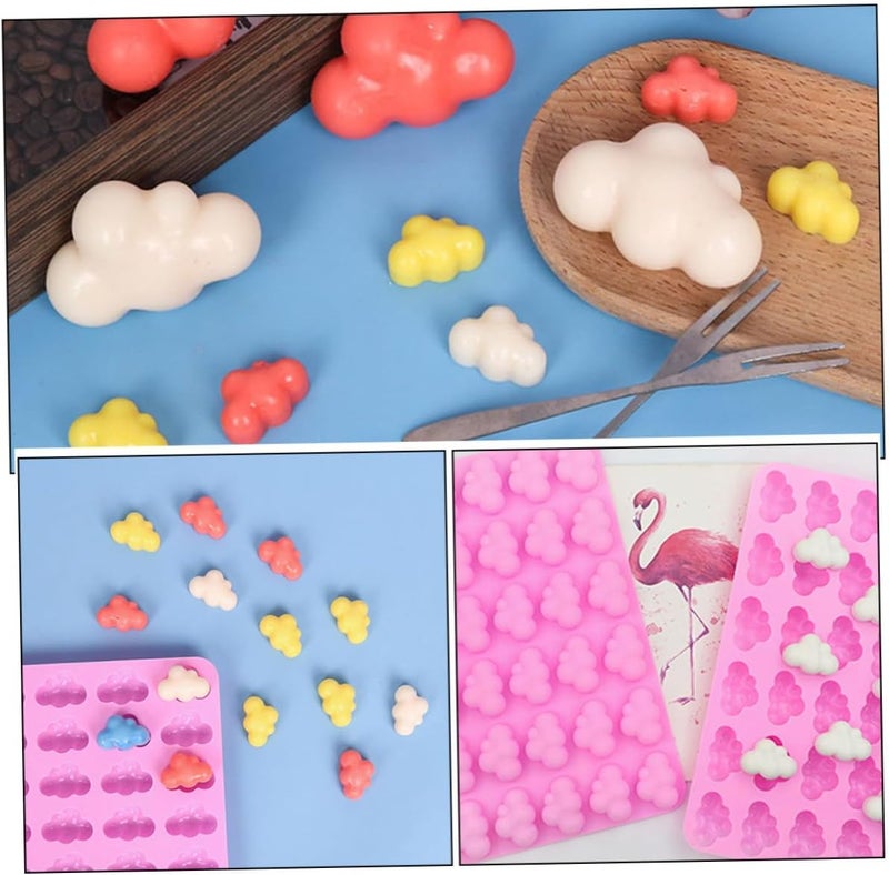 3pcs Silicone Candy Baking Mold 36-cavity Cloud Shape Chocolate Fondant Cookie Mold for Candy Making and Baking Supplies, Pink - Image 3