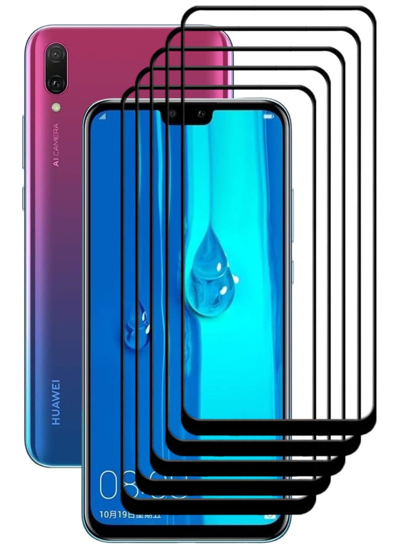 ACLIX 5 Pieces Antistatic ESD Dustproof Premium Quality High Definition Tempered Glass Screen Protector Designed For Huawei Y9 (2019) - Image 1