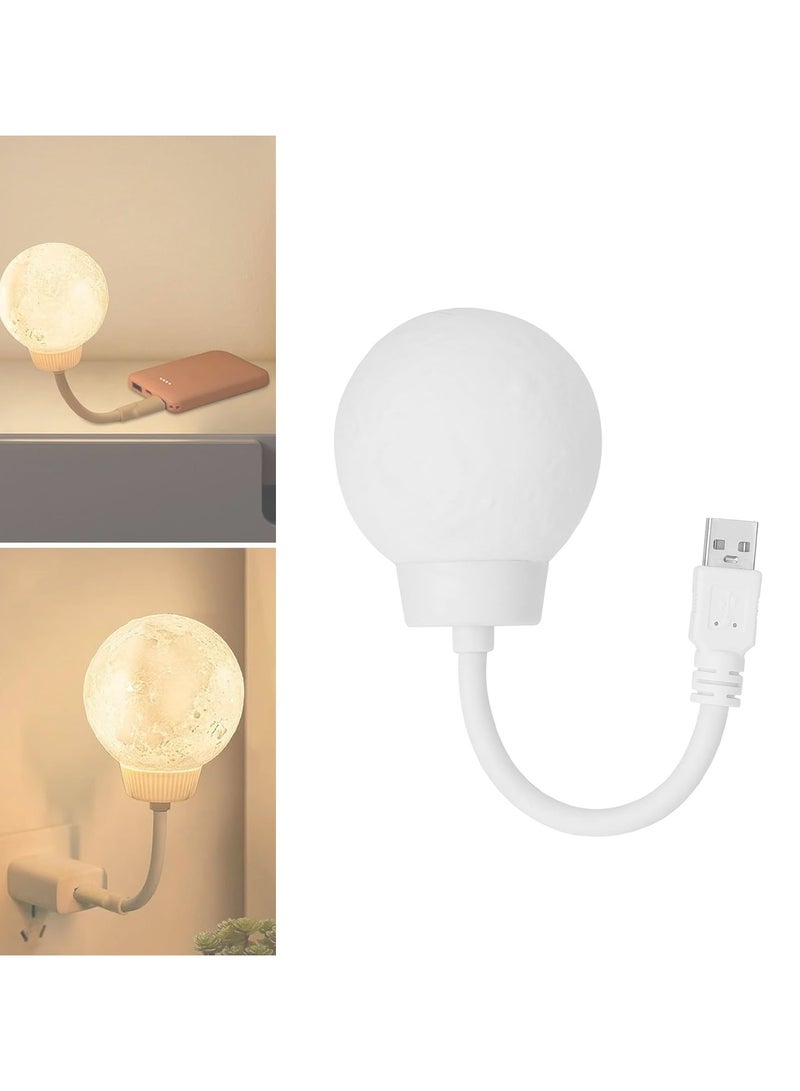 CMGTYYD Moon Led Lamp Nightlight Desk USB Powered, Moon Night Light, Voice Activated Night Light,Plug in Voice Activated Lamp,USB Night Light Can Be Timed and Color Tuned, for Desk, Bedroom, Decorations [Energy Class A] - Image 1