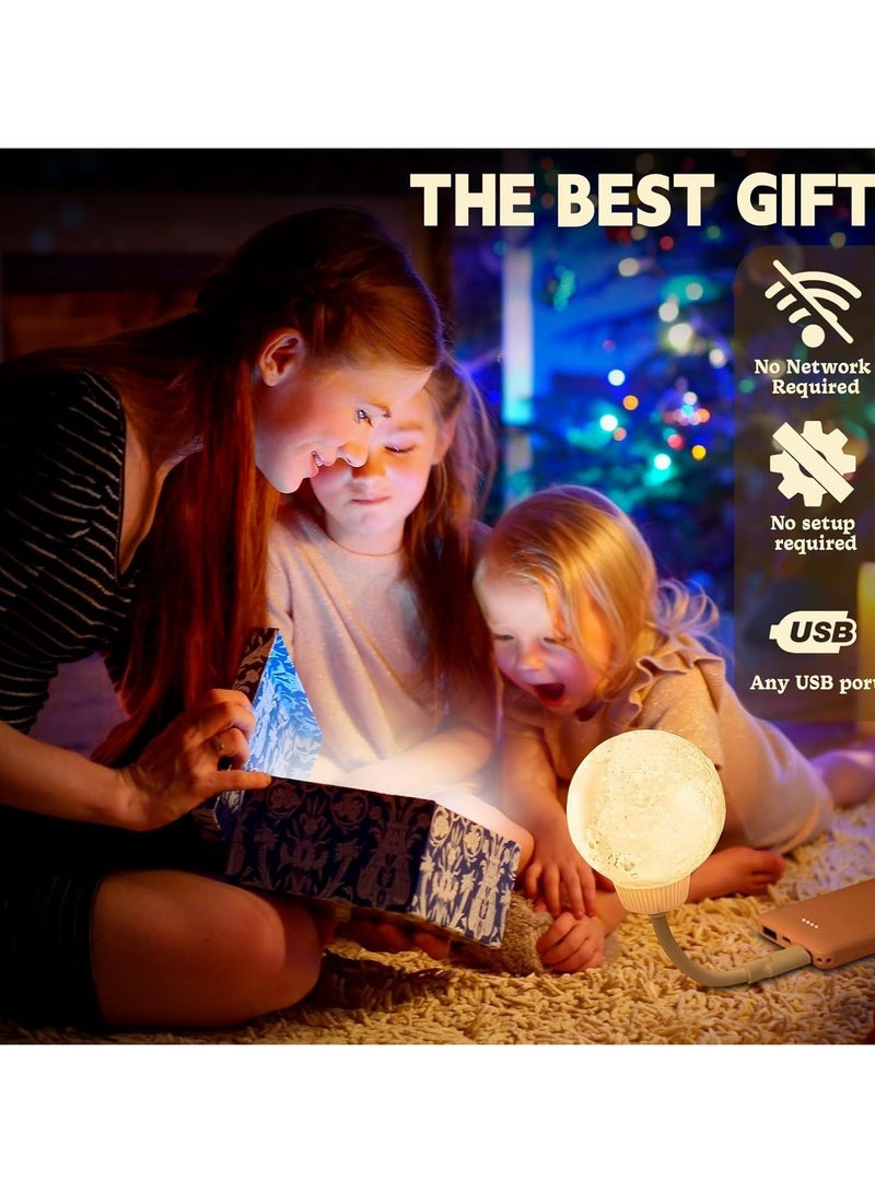 CMGTYYD Moon Led Lamp Nightlight Desk USB Powered, Moon Night Light, Voice Activated Night Light,Plug in Voice Activated Lamp,USB Night Light Can Be Timed and Color Tuned, for Desk, Bedroom, Decorations [Energy Class A] - Image 4