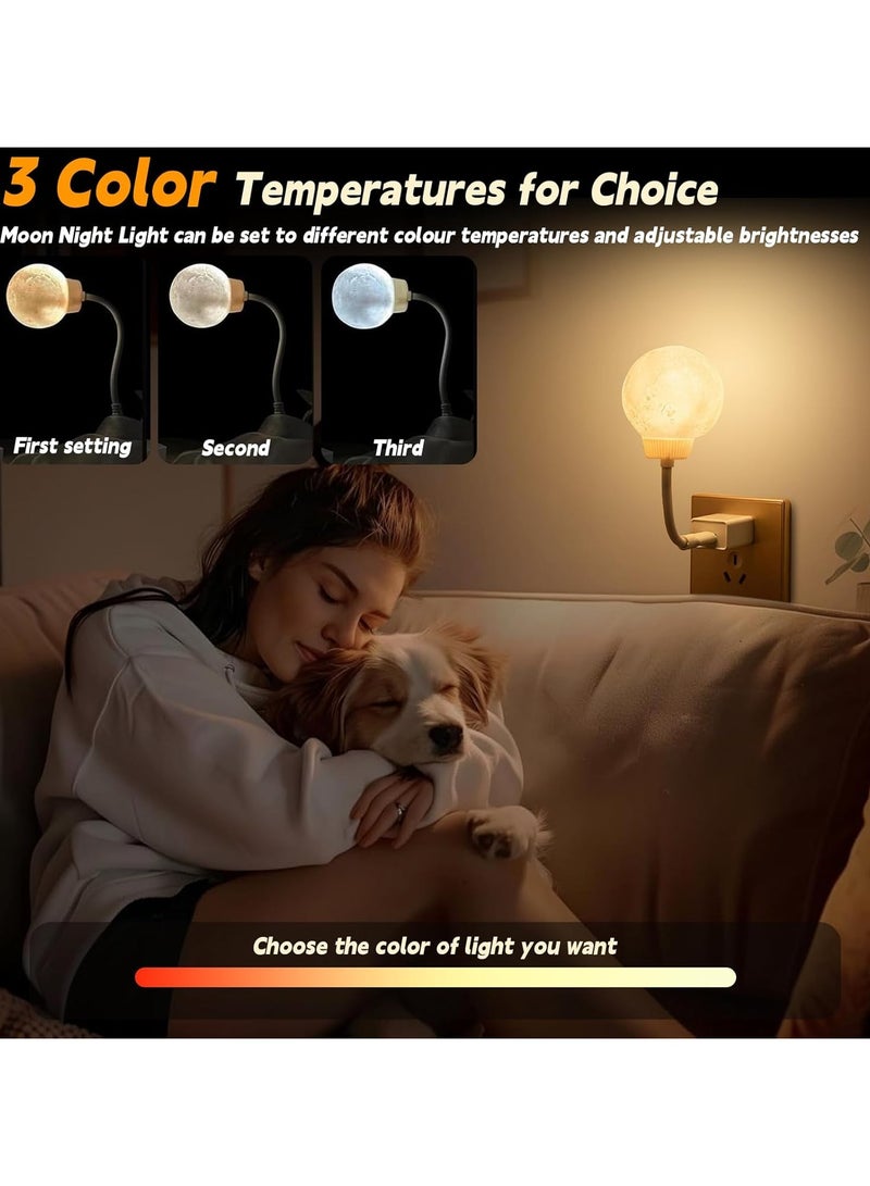 CMGTYYD Moon Led Lamp Nightlight Desk USB Powered, Moon Night Light, Voice Activated Night Light,Plug in Voice Activated Lamp,USB Night Light Can Be Timed and Color Tuned, for Desk, Bedroom, Decorations [Energy Class A] - Image 5