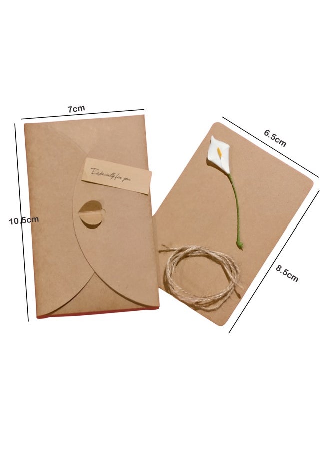 CSDONA 10 Pieces Gift Cards Handmade Dried Flower Greeting Cards with Kraft Paper Envelope Jute Twine  Birthday  Wedding Gift  - Image 3