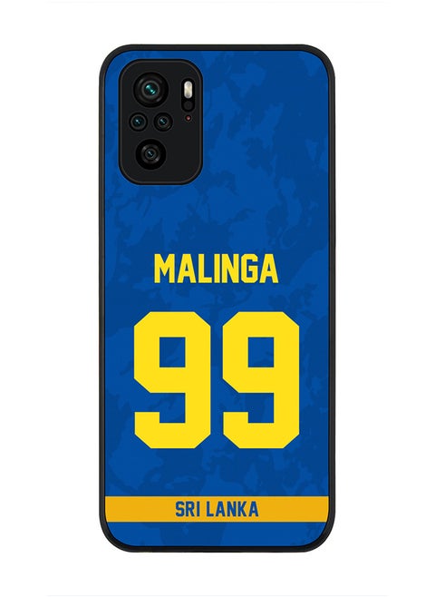 Rugged Black Edge Case for Redmi Note 10S / Redmi Note 10 4G, Slim fit Soft Case Flexible thin Cover - Player Name - Lasith Malinga, Jersey Number- 99