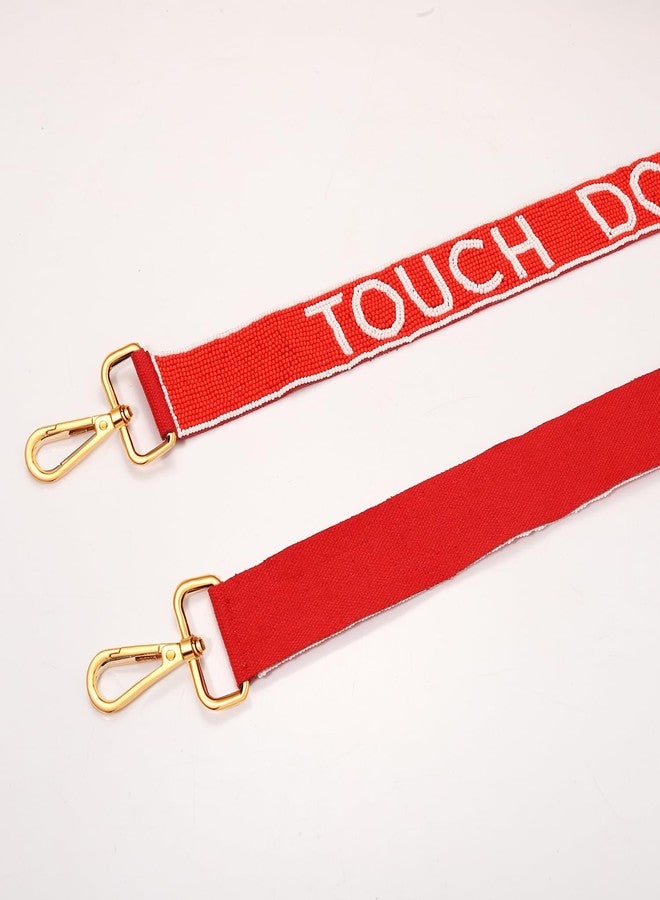 بودرير حزام حقيبة يد مطرز من بوديرير، حزام بديل لحقيبة كروسبودي، حزام كتف عريض للحقائب (أحمر-أبيض) - Image 2