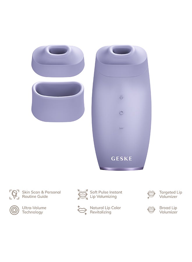 GESKE Lip Volumizer & Booster | 6-in-1 Electric Lip Suction Plumper Device |Targeted Lip Volumizing and Natural Color Revitalizer| 3 Pulsing Modes, 2 Exchangeable Attachments- Purple - Image 2