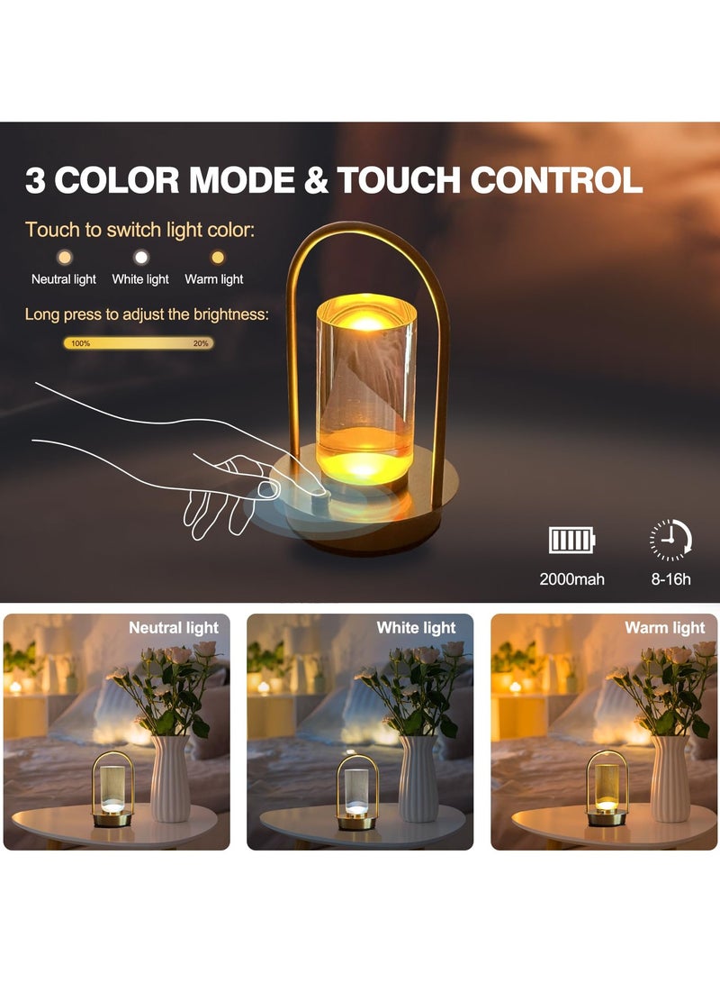 Bukela Modern Acrylic LED Table Lamp with Arched Metal Frame-Knob Control,Adjustable Brightness,Tri-Color Light Options, Energy-Efficient,Ideal for Bedroom,Living Room,Office.(Gold) - Image 2