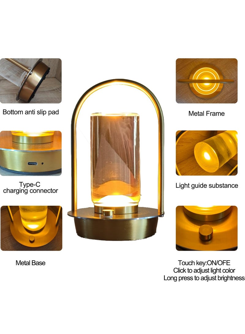Bukela Modern Acrylic LED Table Lamp with Arched Metal Frame-Knob Control,Adjustable Brightness,Tri-Color Light Options, Energy-Efficient,Ideal for Bedroom,Living Room,Office.(Gold) - Image 3