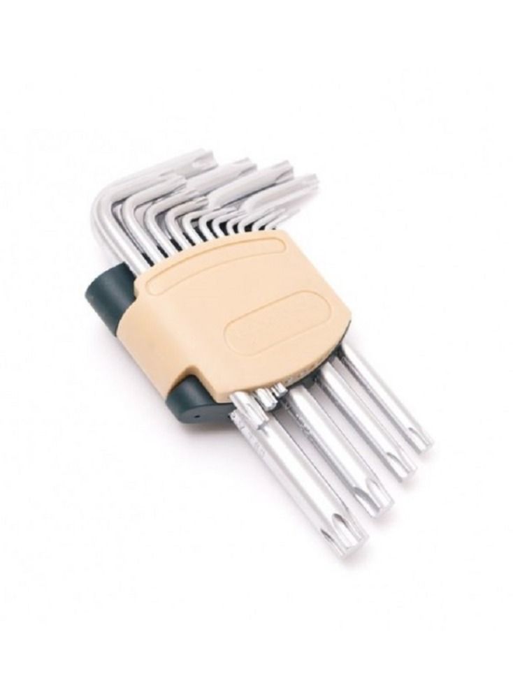 ROCKFORCE L-type TORX-Key Set 15pcs (Т6, T7, T8, T9, Т10, Т15, Т20, Т25, Т27, Т30, Т40, Т45, Т50, Т55, Т60) in a Plastic Holder - Image 1