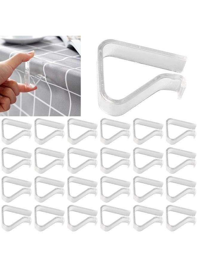 هومستر 24 قطعة مشابك أغطية المائدة الشفافة الشفافة، مشابك أقمشة المائدة البلاستيكية، حاملات أغطية الطاولة المضادة للنافذة، حاملات أقمشة المائدة لحفلات الزفاف المنزلية في عيد الميلاد، نزهة التخييم في الهواء الطلق (كبيرة) - Image 1