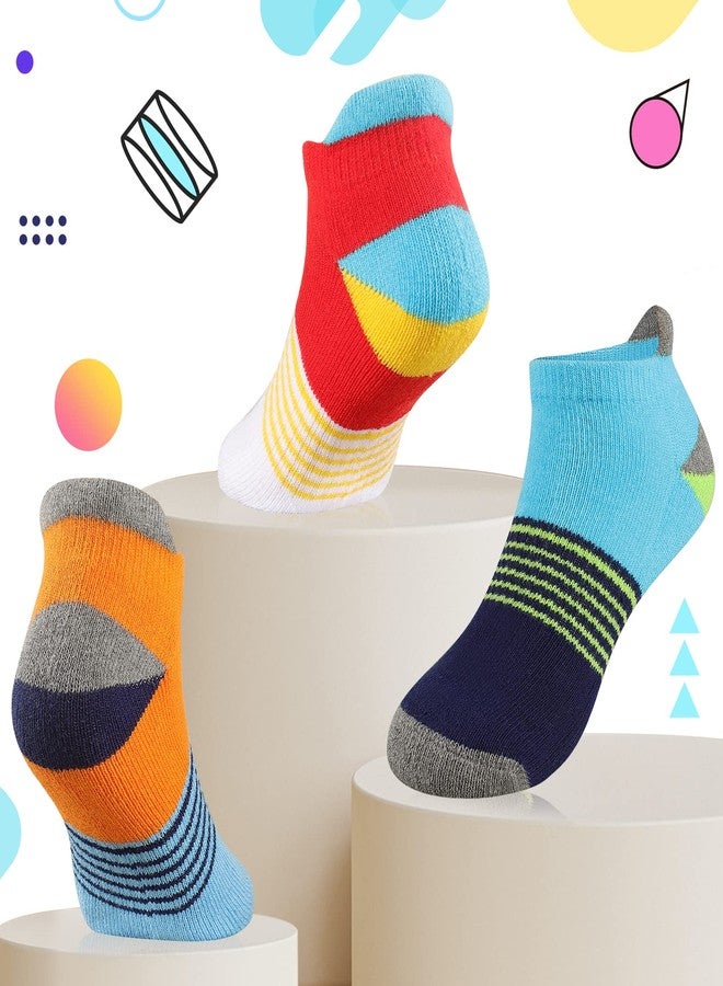 Comfoex Boys Ankle Socks 4-6, 6-8, 8-10 Years - Athletic Cotton Socks For Kids - Short Half Cushioned - 6 Pairs - Image 5