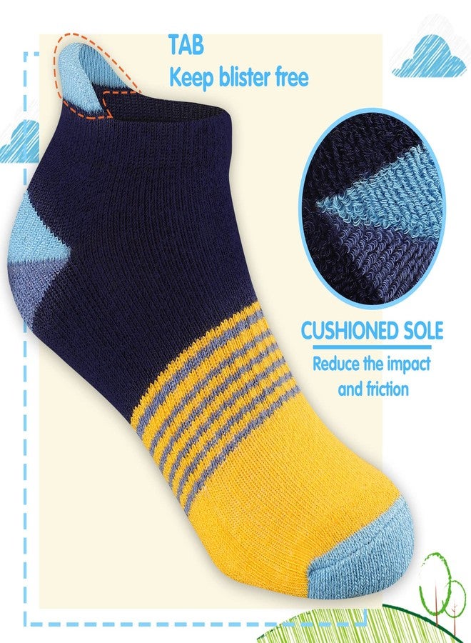 Comfoex Boys Ankle Socks 4-6, 6-8, 8-10 Years - Athletic Cotton Socks For Kids - Short Half Cushioned - 6 Pairs - Image 2