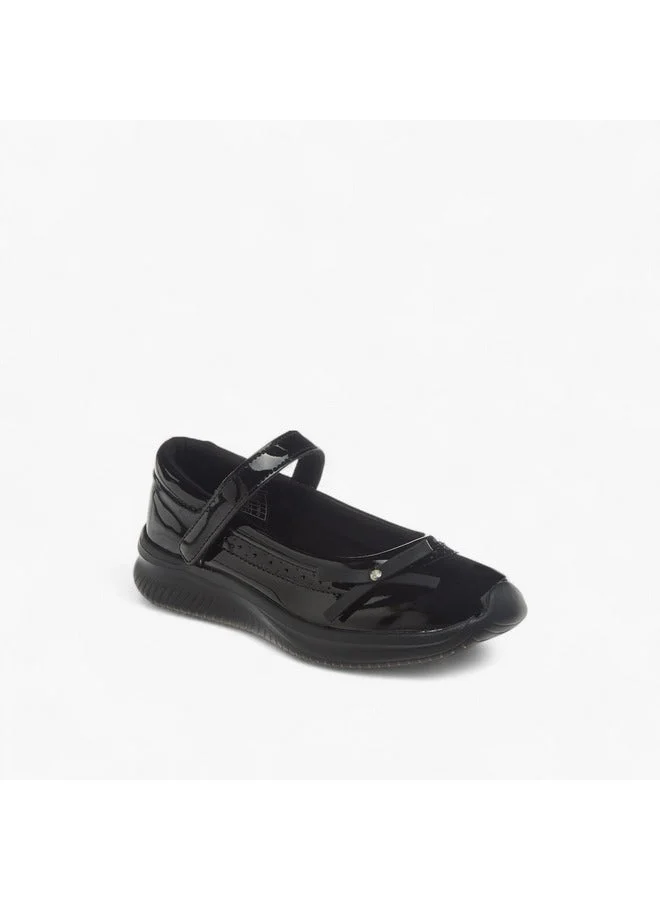 Dash Girls Bow Accent School Shoes with Hook and Loop Closure