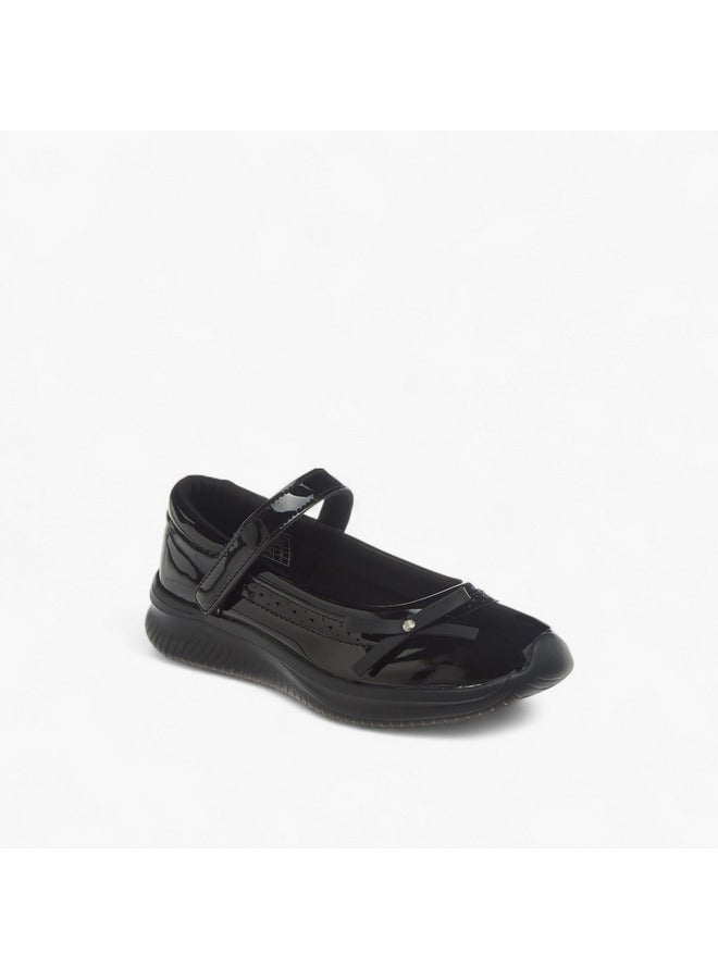 Dash Girls Bow Accent School Shoes with Hook and Loop Closure - Image 2