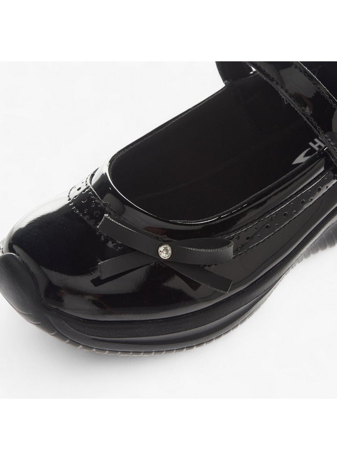 Dash Girls Bow Accent School Shoes with Hook and Loop Closure - Image 5