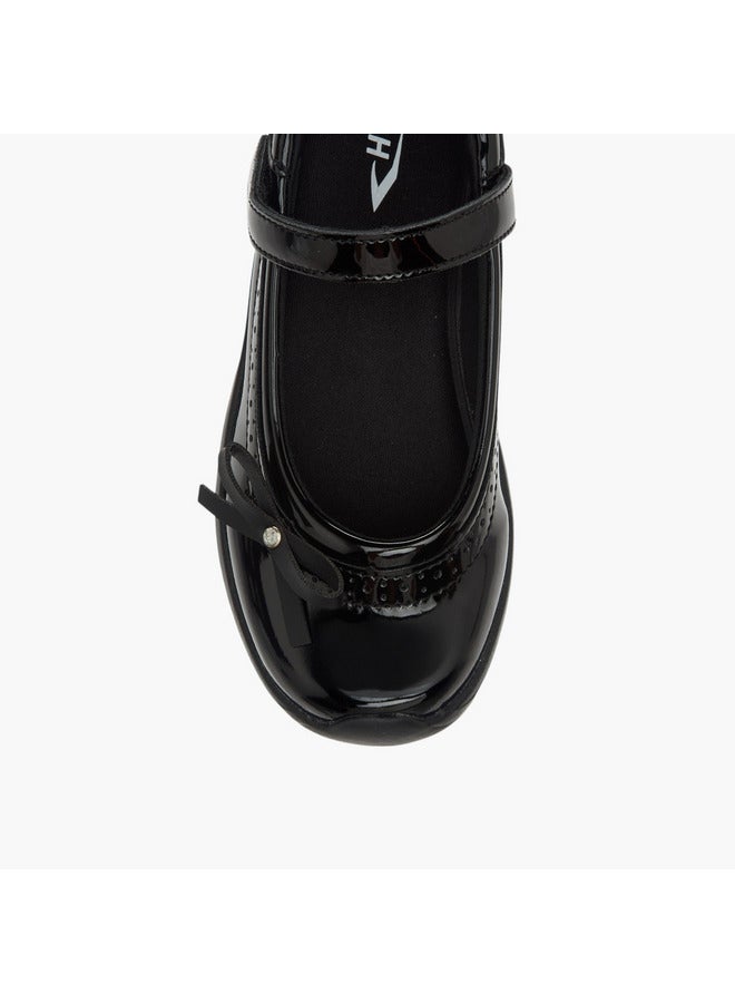 Dash Girls Bow Accent School Shoes with Hook and Loop Closure - Image 4