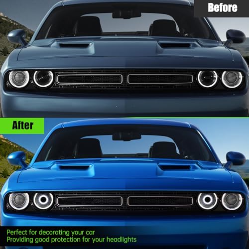 KAKABAS Plug and Play LED Headlamps Air Inserts Assembly Waterproof, Dustproof Compatible with 2015-2020 Dodge Challenger Headlights Bulbs, Super Bright Red or White Lights(White Lights, 2PCS) - Image 2