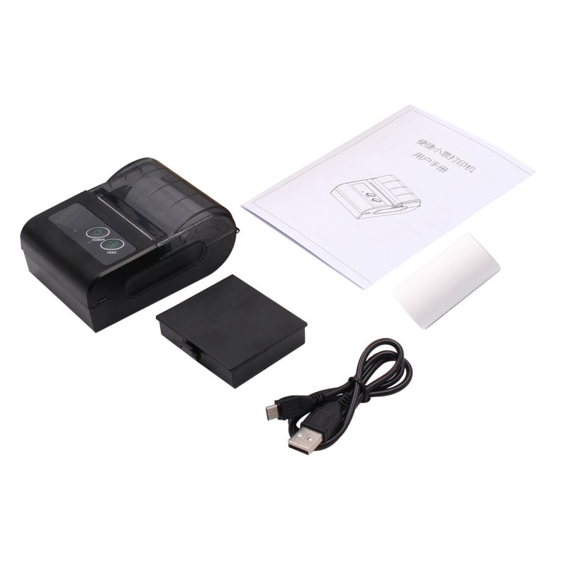 Thermal Printer 48mm Print Width 58mm - Direct Thermal Printing USB BT Connection - Built-in 1500mAh Battery for Supermarket Restaurant Cafe - Image 2