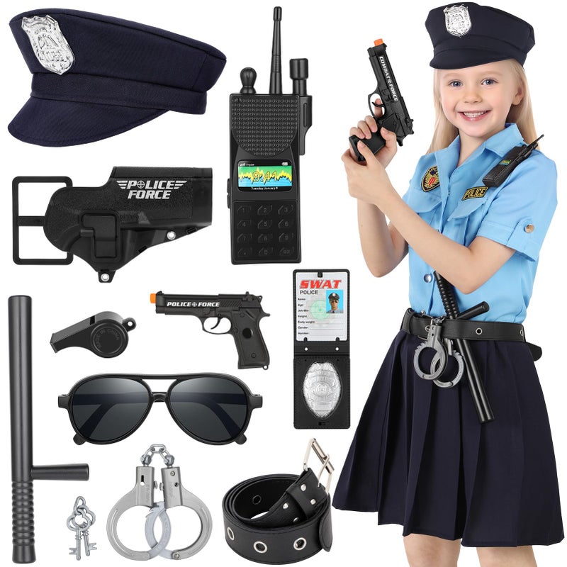 Luucio Girls Police Officer Costume for Kids Halloween Costume for Girls Role Play Kit for Toddlers - Image 2