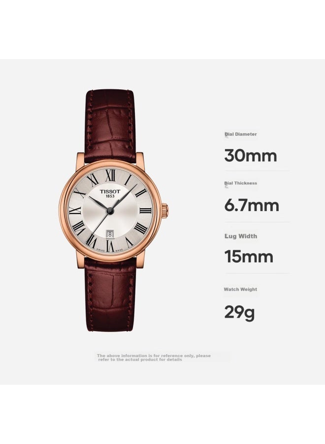 Tissot Swiss Watch, Carson Zhenwo Series Wrisch, Leather Strap Quartz Women's Watch, T122.210.36.033.00 - Image 1