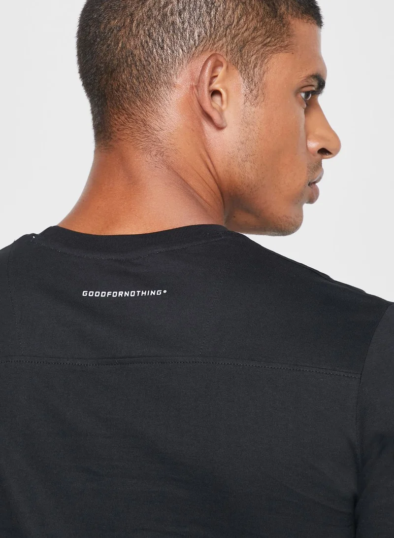 GOOD FOR NOTHING Butterfly Back Logo Tape T-Shirt