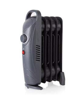 Generic 650W 5 Fin Oil Filled Radiator With Adjustable Thermostat And Overheat Protection, Dark Titanium  - Image 1