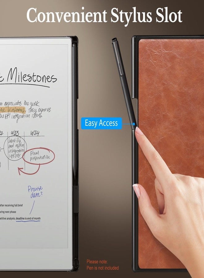 CoBak Case for 11.8" Remarkable Paper Pro Color Tablet 2024 Released- Smart Auto Sleep/Wake Folio Lightweight Protective Cover with Built-in Pen Holder and Nibs Holder (Vintage Brown) - Image 3