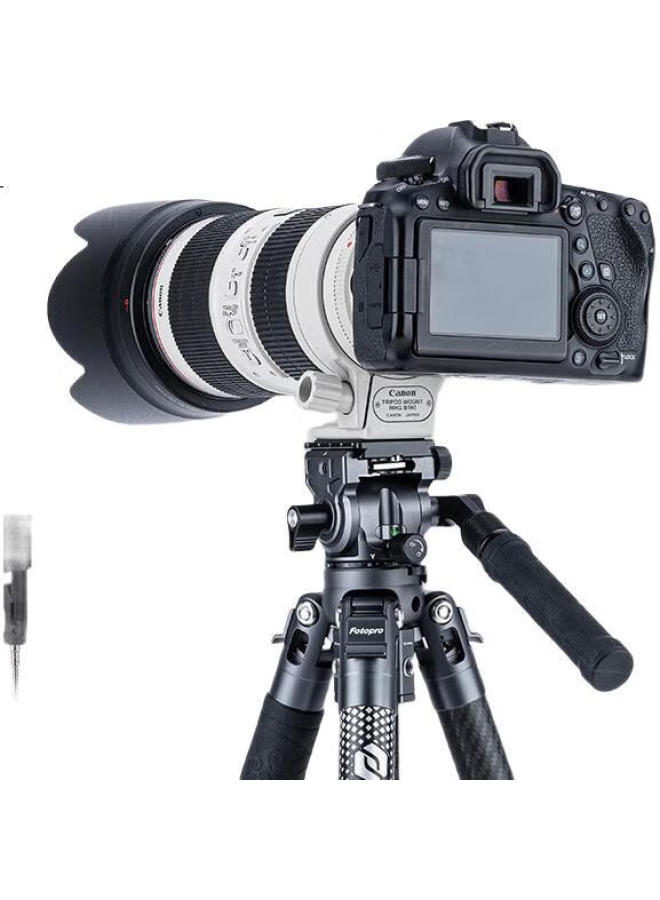 Fotopro Flight One Video Hydraulic Ball Head Integrated Camera Tripod For Mirrorless And Dslr Photography And Videography, Without Center Column, Carbon Fiber, Original Carbon Gray, Includes Phone Clamp - Image 3