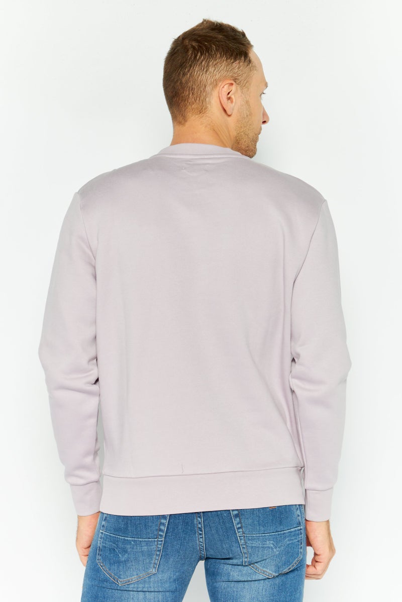 ESPRIT سويت شيرت جرافيك بأكمام طويلة للرجال، ليلك - Image 4