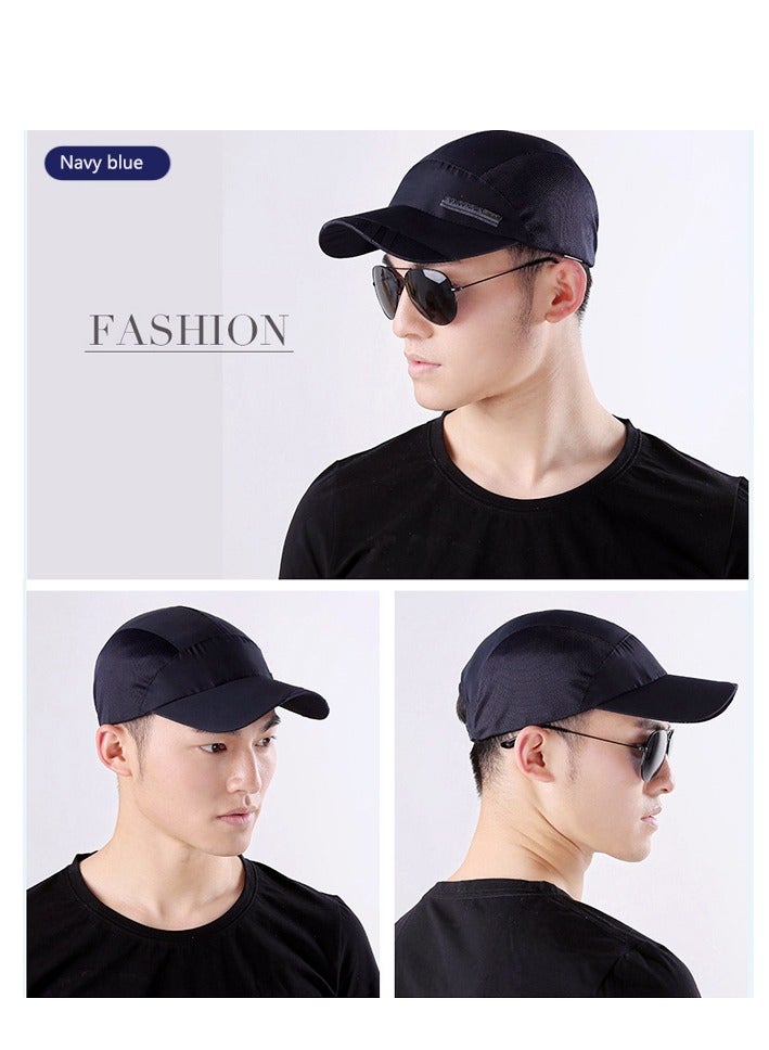 Men's Baseball Cap-Spring Summer Light Shade Breathable Outdoor Recreational Fishing Sun Block Baseball Hat Unisex（Navy blue） - Image 2