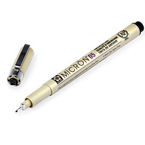 Sakura Pigma Micron - Pigment Fineliner Pens - 01/03/05/08/Graphic/Brush - Wallet of 6 - Black Ink - Image 2