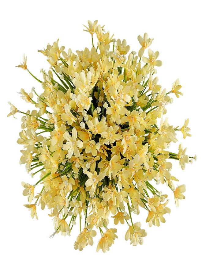 URSTOUD 6 Bundles Artificial Daffodils Flowers, Fake Artificial Greenery UV Resistant No Fade Faux Plastic Plants for Wedding Bridle Bouquet Outdoor Home Garden Kitchen Office Table Vase (Yellow) - Image 2