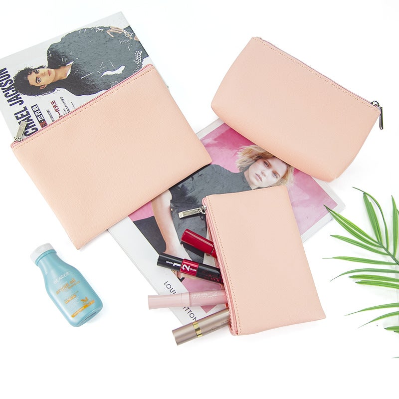 Portable Makeup Lipstick Bag, Travel Makeup Brush Cosmetics Bag, Simple Purple Pu Leather Large, Medium And Small Cosmetic Bag - Image 3