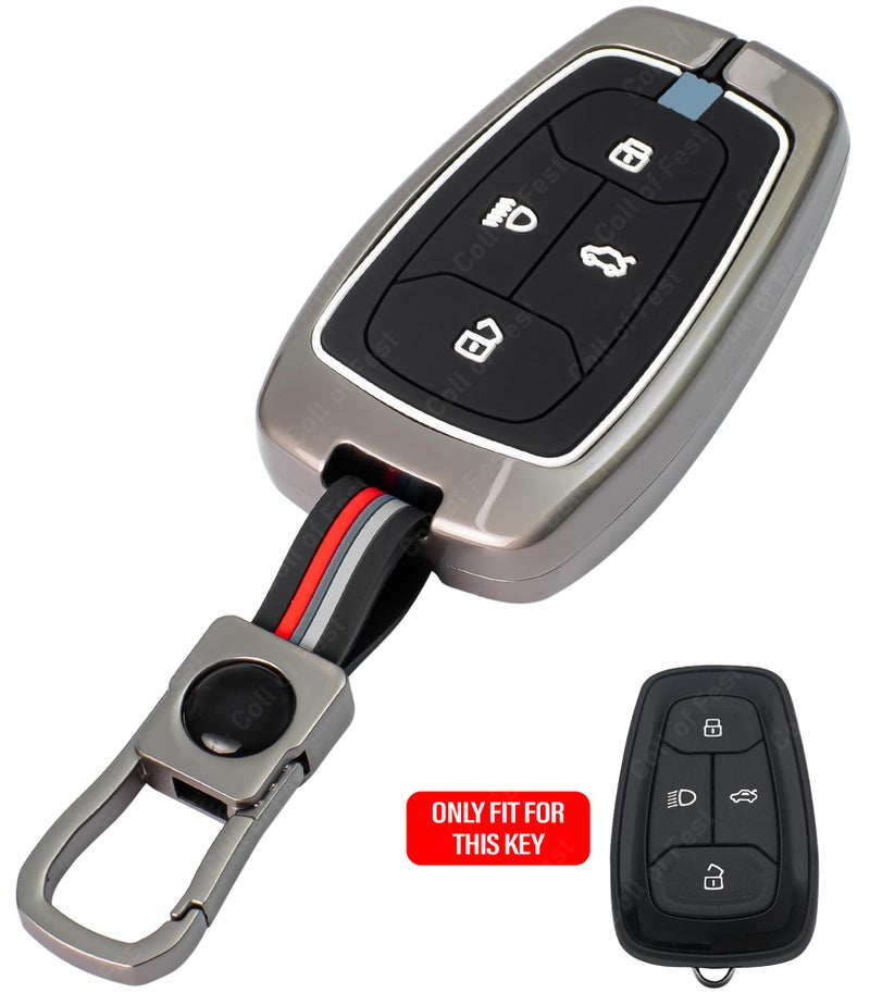 Coll of Fest Coll of Fest Premium Metal Key Cover Compatible with Tata Harrier | Safari | Nexon | Altroz | Tigor | EV | Punch | Tiago EV Electric - 4 Button Smart Key Only | Glow in the Dark - Image 3