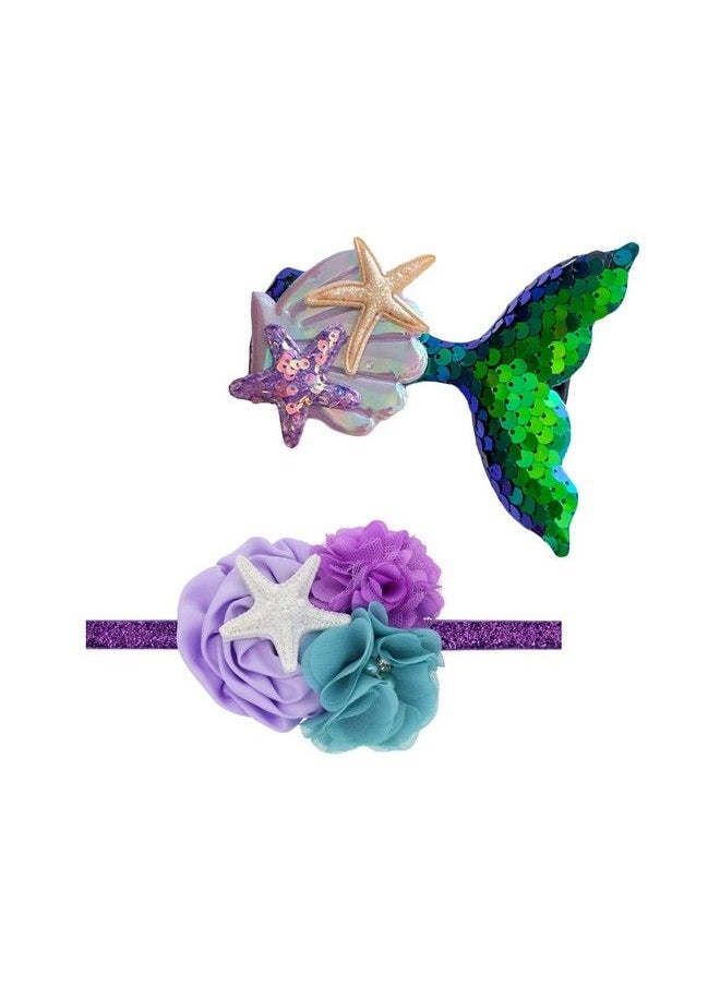 JustMyDress Baby Headband Fish Scales Bowknot Mermaid Turban With Tie Knotted Hair Bow Band Jb33 (Setp2)  - Image 3