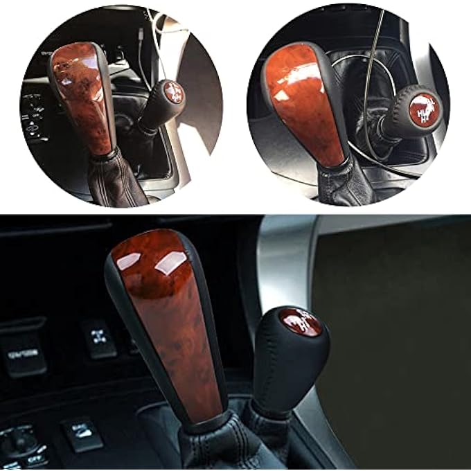 Unity Automatic Leather with Wood 4 Speed Shift Knob  Transfer Case Fit for Toyota Prado 120 2003 2004 2005 2006 2007 2008 20092PCS 4 SpeedTransfer - Image 4