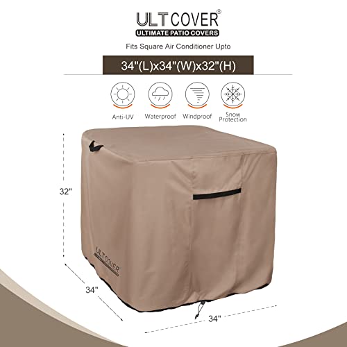 ULTCOVER Waterproof Square Air Conditioner Cover for Outside AC Units Size Upto 34W x 34D x 32H inch - Image 2